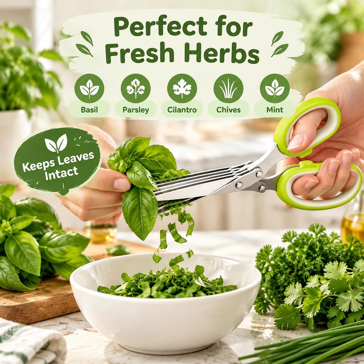 5 Layer Vegetable Shears, Herb Scissors for Chopping Greens & Herbs