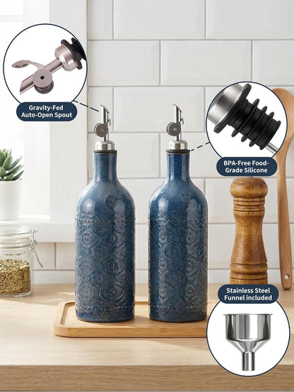 20oz Ceramic Olive Oil Dispenser Bottle - Ivory White