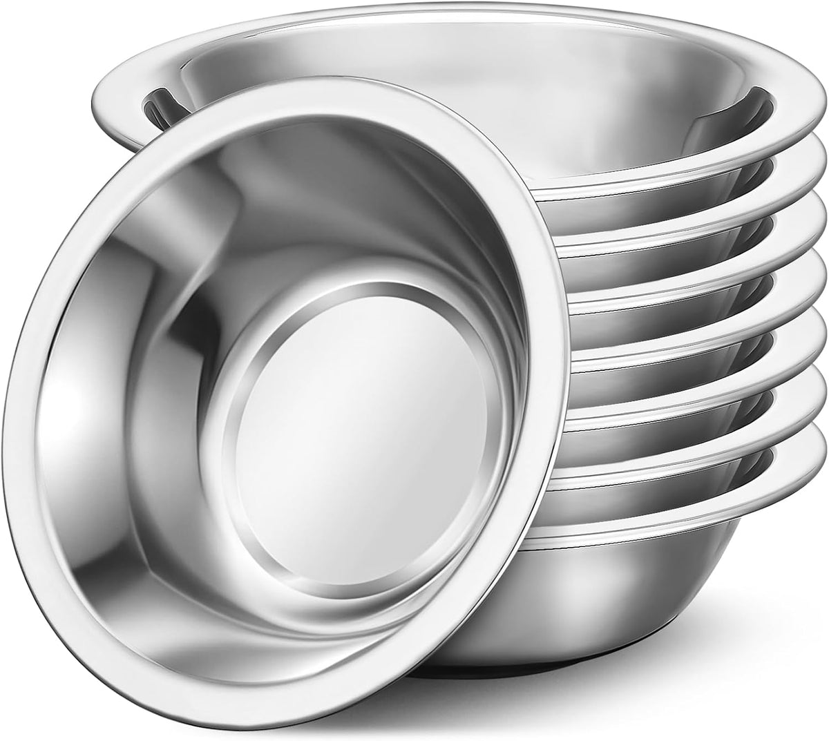 304(18/8) Stainless Steel Mixing Bowls for Kitchen, 6.3" 13.67 fl.oz Metal Mixing Bowls Set Stackable for Baking Serving Cooking Food Prep Storage Dishwasher Safe Lightweight