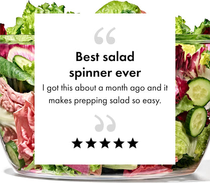 OXO Good Grips Salad Spinner | Lettuce Spinner | Fruit Washer | Fruit Washing Bowl with Strainer | Vegetable Cleaner | Salad Cleaner | Lettuce Washer | 6.22 Quart Capacity