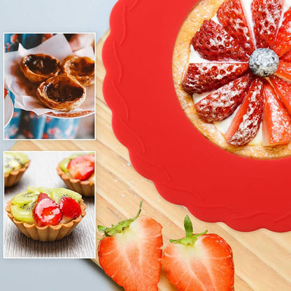 4Pcs Mini Pie Crust Shields, Silicone Mini Pie Pan Shields for Edges of Baking Pie, Red