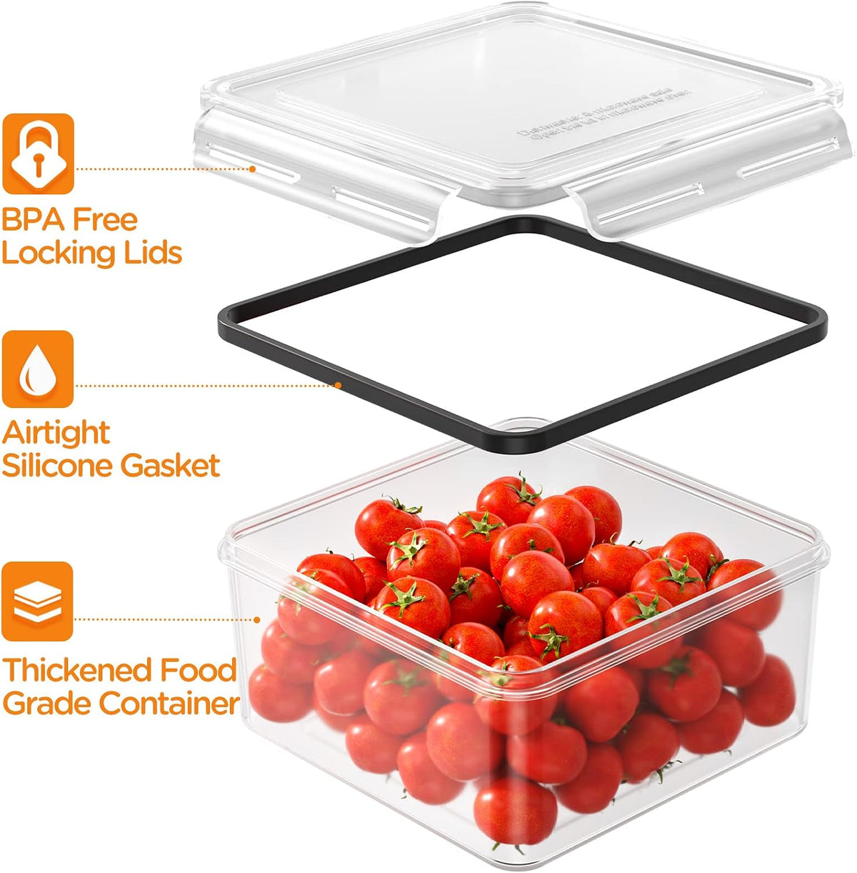 HOMETALL 40 PCS Food Storage Containers with Lids Airtight, 100% Leakproof Plastic Meal-Prep Containers Reusable(20 Containers & 20 Lids),Microwave and Dishwasher Safe, Includes Labels & Pen