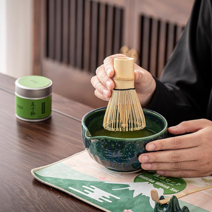 Matcha Whisk, Handcrafted Bamboo Whisk for Matcha Powder (Yellow)