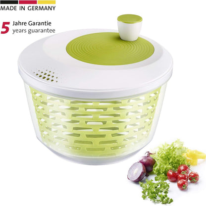 Westmark Salad Spinner, Capacity: 4.4 litres, ø 23.5 cm, Plastic, BPA-Free, Spinderella, Colour: Transparent/White/Green, 243022E1