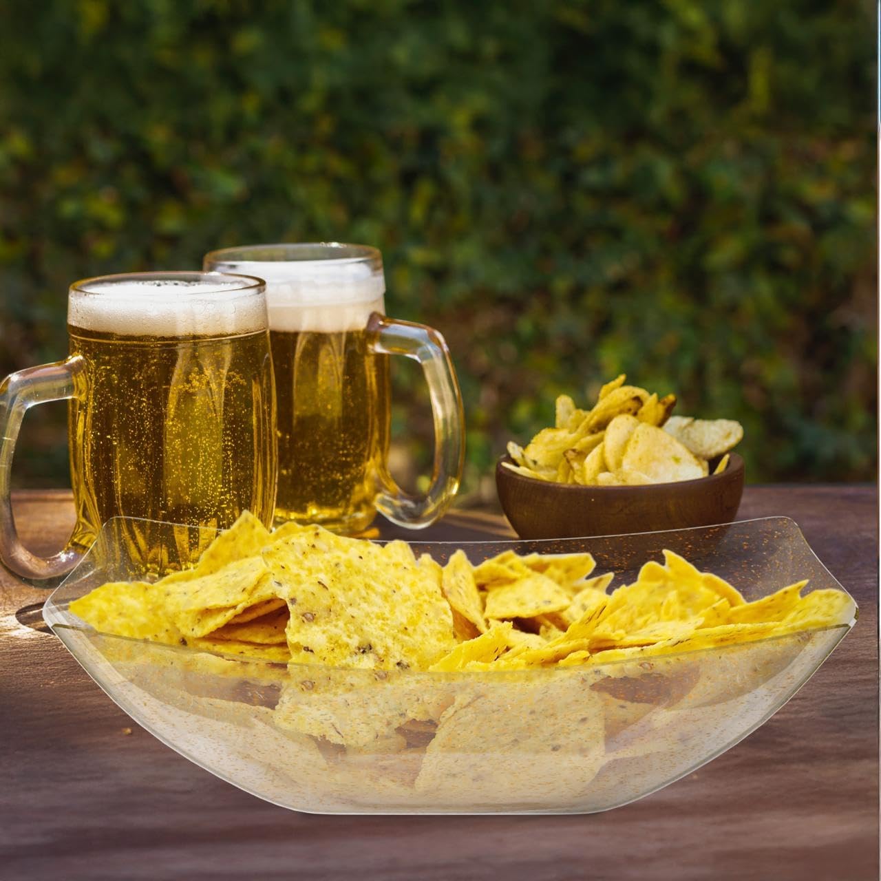 R-kay 6 Pack Square Plastic Serving Bowls - Clear Plastic bowls 16 Oz - Disposable Serving Bowls Heavy Duty For Weddings Catering And Birthday parties