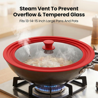 13-14-15 in Universal Pan Lid for Pots, Pans, Diameter Cookware