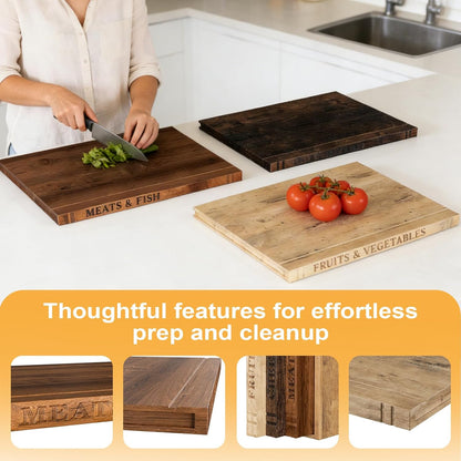 Book Cutting Board Set - 3pcs Wooden Book Cutting Boards, 100% Acacia Wood Food Safe Non-Slip Chopping Boards, Suitable For Home Kitchen Countertop Decoration (Acacia)