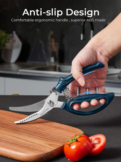 Kitchen Scissors, Forged Stainless Steel Heavy Duty Kitchen Shears, Dishwasher Safe Cooking Scissors for Meat, Poultry & Vegetables