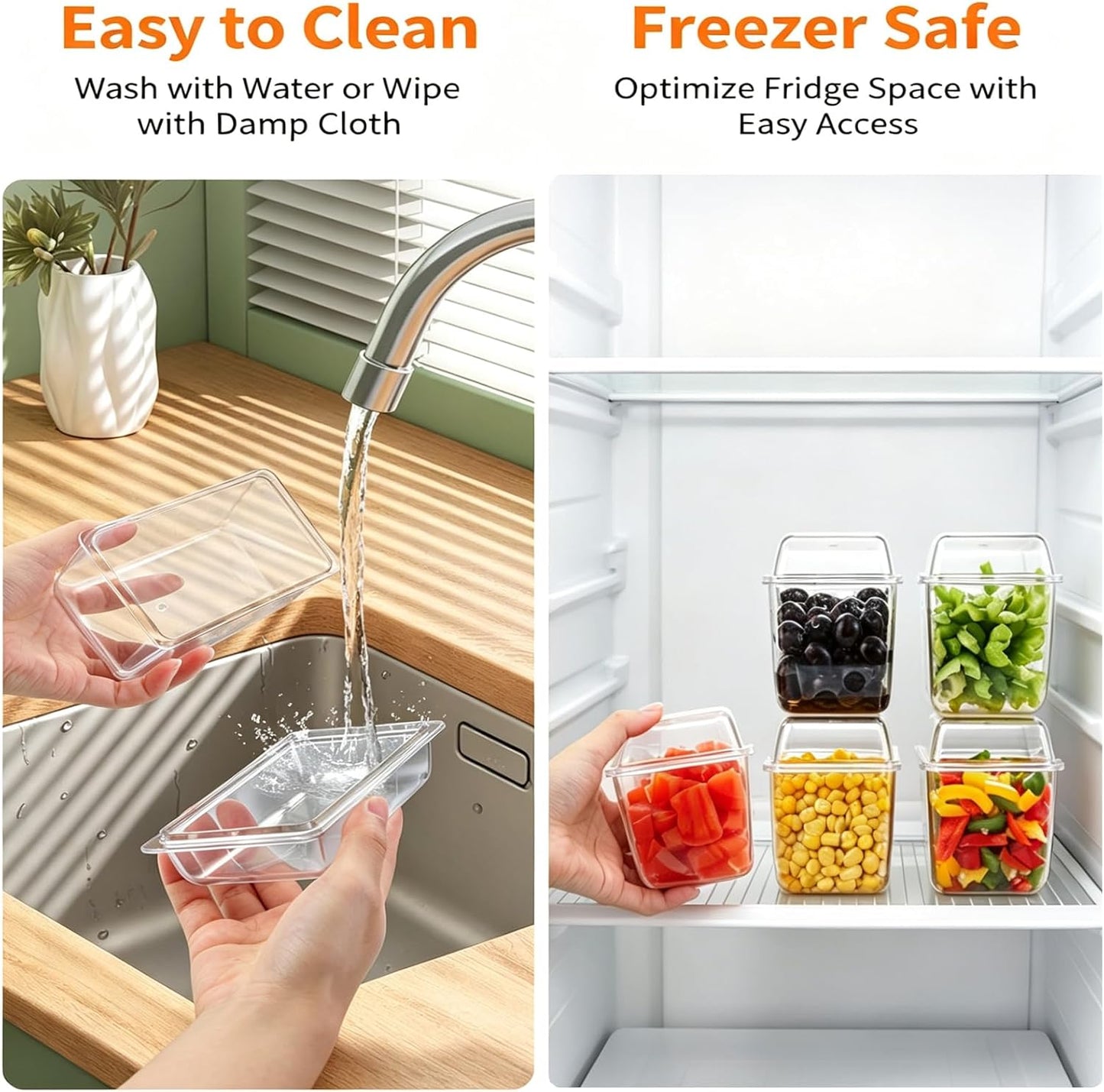 Ice Chilled Condiment Caddy, Clear Condiment Tray with 5 Containers & Lids & Accessories, Ice Garnish Serving Platter for Taco Party & Mimosa Bar, Lemonade Stand, Buffet Hosting (5PC/Set)