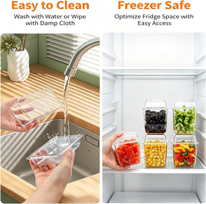 Ice Chilled Condiment Caddy, Clear Condiment Tray with 5 Containers & Lids & Accessories, Ice Garnish Serving Platter for Taco Party & Mimosa Bar, Lemonade Stand, Buffet Hosting (5PC/Set)