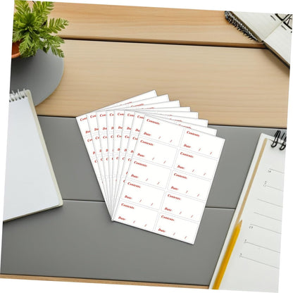 BETOOKY Removable Food Storage Labels 400pcs Waterproof PVC Meal Prep Use by Date Stickers for Freezer and Refrigerator Organization, Black and Red Date Content Labels for Kitchen
