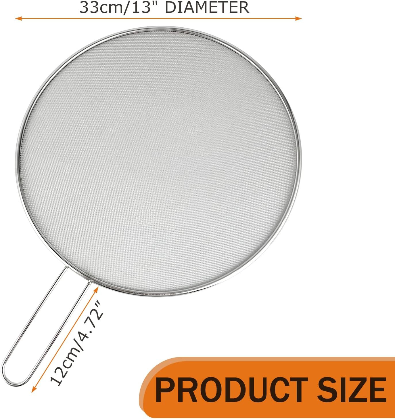 Stainless Steel Splatter Guard, 13-Inch Silver Grease Splatter Guard for Frying Pan, Cooking Pots, and Skillets - Ideal for Kitchen and Dining Room Use