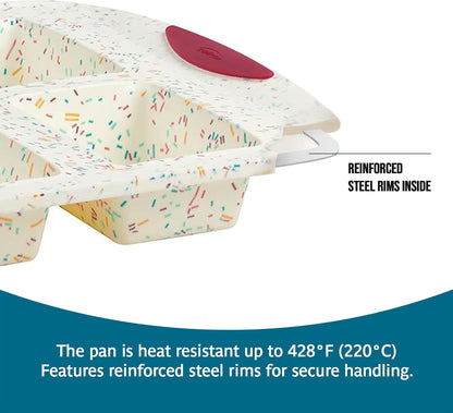 Trudeau Structure White Confetti 6-Cup Jumbo Muffin Pan – Premium Steel-Reinforced Silicone Bakeware, Nonstick BPA-Free Cupcake & Muffin Mold – Oven, Freezer & Dishwasher Safe