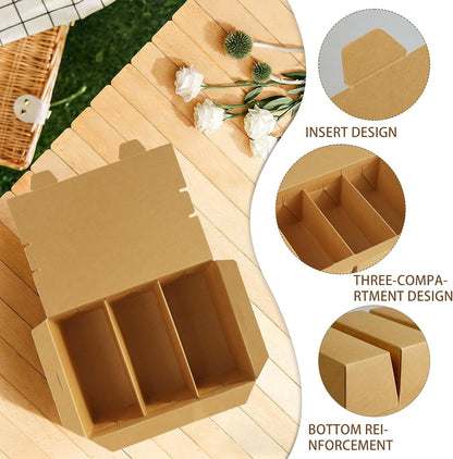 30 Pack 3 Compartment Take Out Food Containers, 7.5x5.4x2.6" Bamboo Pulp Paper Take Out Boxes, Disposable To Go Container Take Out Containers, Greaseproof Paper Bento Box Takeout Lunch Boxes with Lid