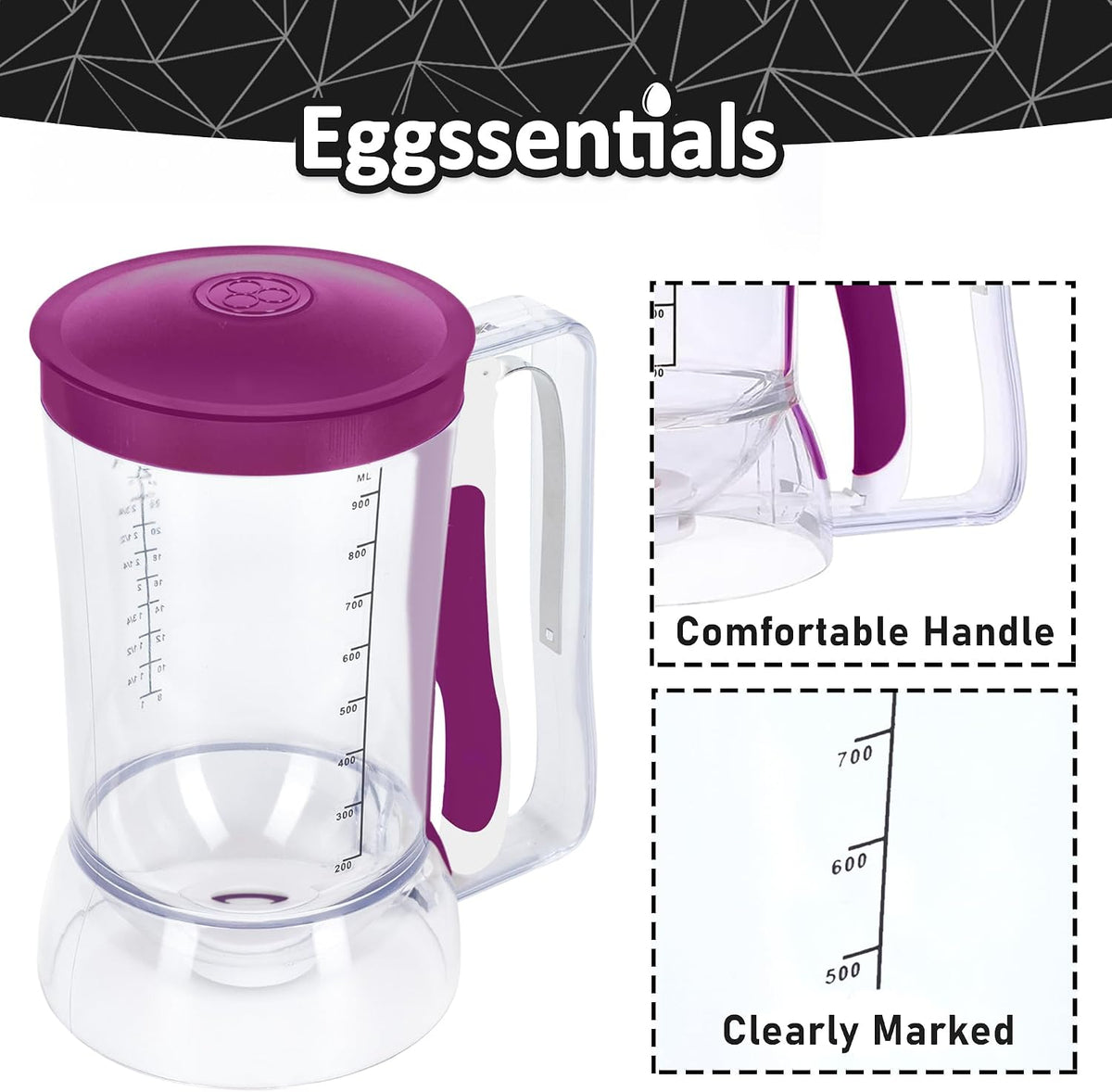 Eggssentials Pancake Batter Dispenser with Squeeze Handle Pancake Dispenser