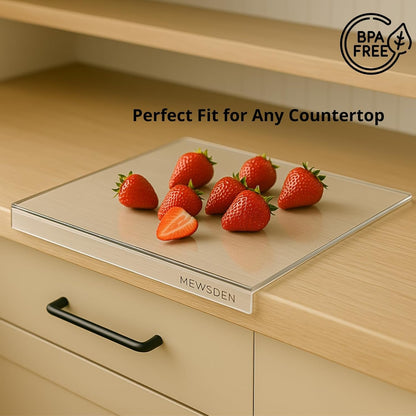Acrylic Cutting Board with Counter Lip, Clear Cutting Boards for Countertop Protector, Cutting Board for Kitchen Counter, Non-Slip Dough Mat, Kitchen Decor Gadgets House Warming Gifts(24"x18")