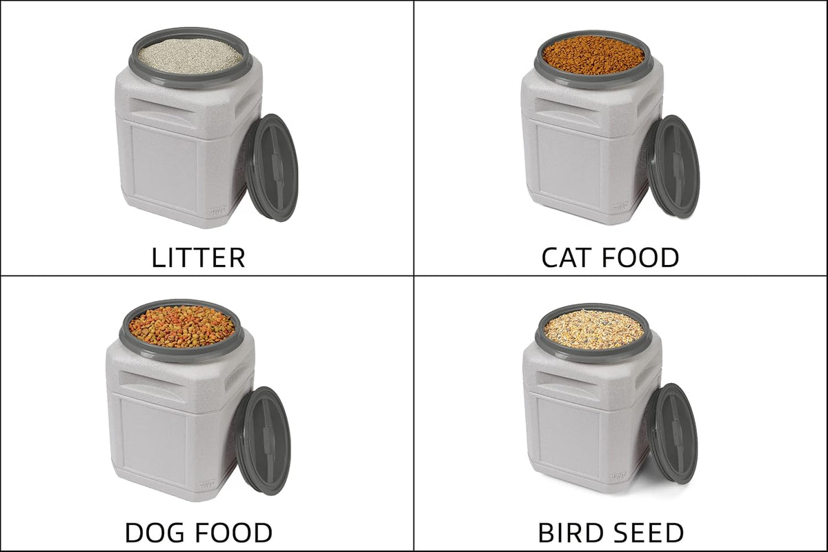 Mighty Tuff Airtight Dog Food Storage Container – 13 Gal, up to 54 lb Capacity – Cat and Dog Food Container with Twist Lid & Handles – BPA-Free, Made in USA