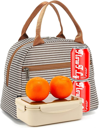 FlowFly Insulated Lunch Cooler Bag - Tote Bag Organizer for Women/Men, Black - Colors B