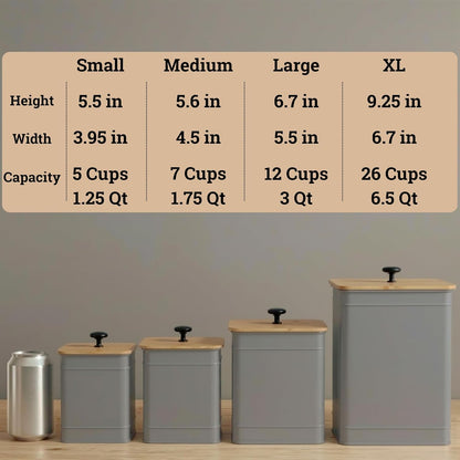 Kitchen Canisters for Countertop Set of 4 with Customizable Chalkboard Labels & Marker Pen - Big Iron Kitchen Canisters with Airtight Lids - Sage Green Canister Set - Flour and Sugar Containers