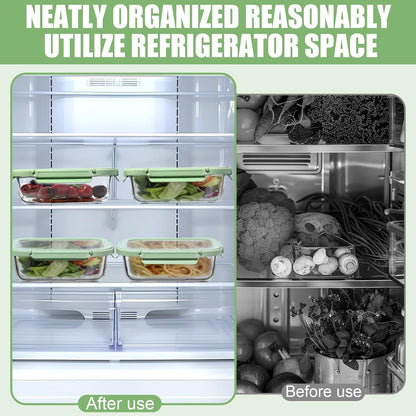 4 Pack Borosilicate Glass Meal Prep Containers, Glass Food Storage Containers with Tempered lids, 35.2oz/4.4 Cup Airtight Leak-Proof Glass Lunch Containers for Microwave Freezer Safe (Green)