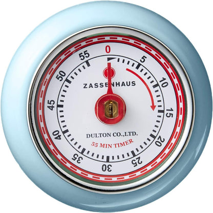 Zassenhaus Magnetic Retro Kitchen Timer, Classic Mechanical Cooking Timer (Yellow)