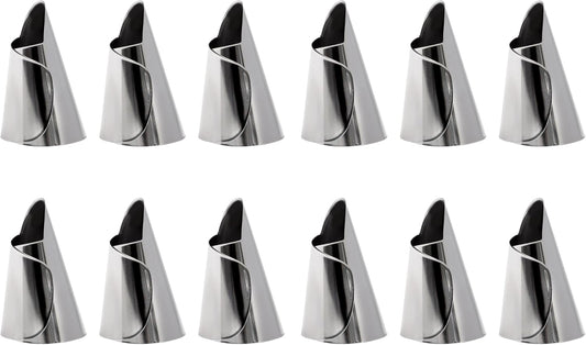 Stainless Steel Finger Protector for Cutting & Stripping Beans, Pistachios - Kitchen Finger Guards for Cutting and Stripping Nuts - Metal Nail Protection Cover, 12 Pcs