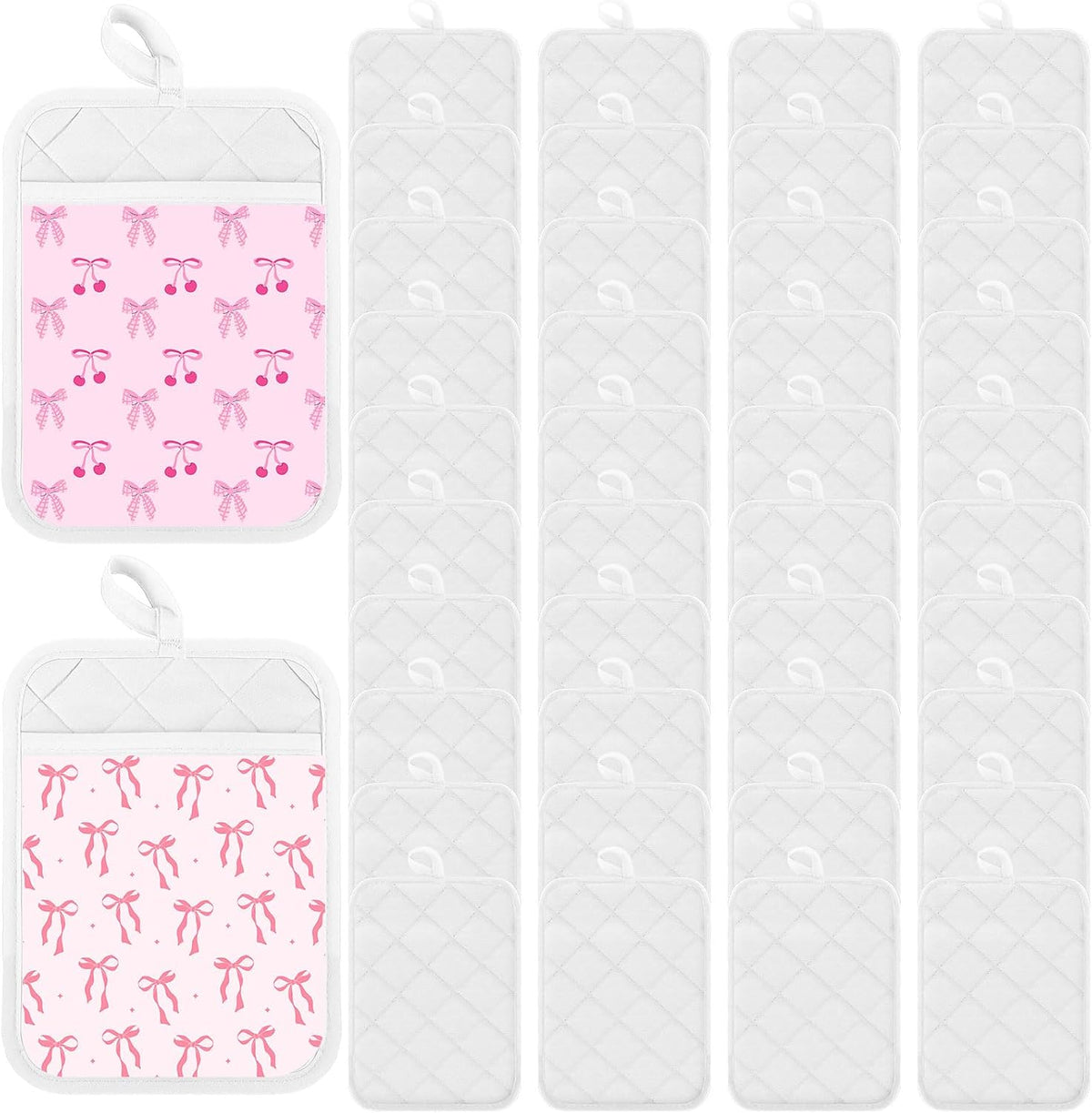 Hoolerry 7''x 9'' Sublimation Pot Holders with Pocket, Black