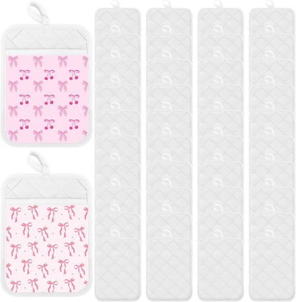 Hoolerry 7''x 9'' Sublimation Pot Holders with Pocket, Black