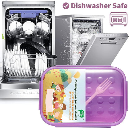 MISS BIG® Bento Box,Bento Box Adult,Lunch Box,Leak Proof Lunch Containers,No BPAs and No Chemical Dyes Bento Lunch Box,Dishwasher and Microwave Safe Lunch Containers for Adults(1900ml Gray)
