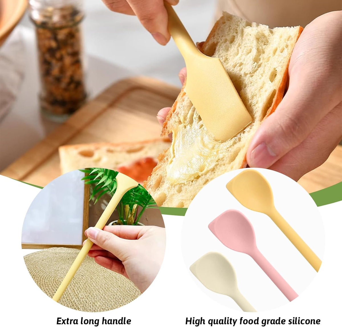 4 Pcs Mini Silicone Spatulas, Jar Spatula Silicone Small Spatulas
