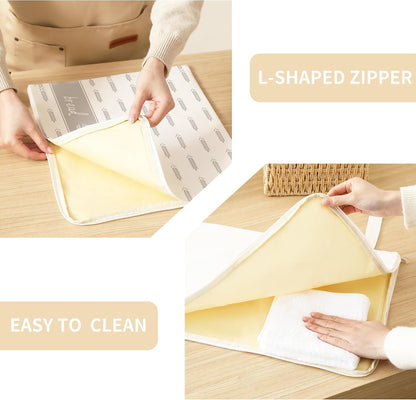 Wide Zipper Access Cotton &Beeswax Bags for Homemade Bread 2 Pack XL Reusable Beeswax Bread Bags for Homemade Bread Freezer Organic Cotton Food Storage Bags to Keep Fresh