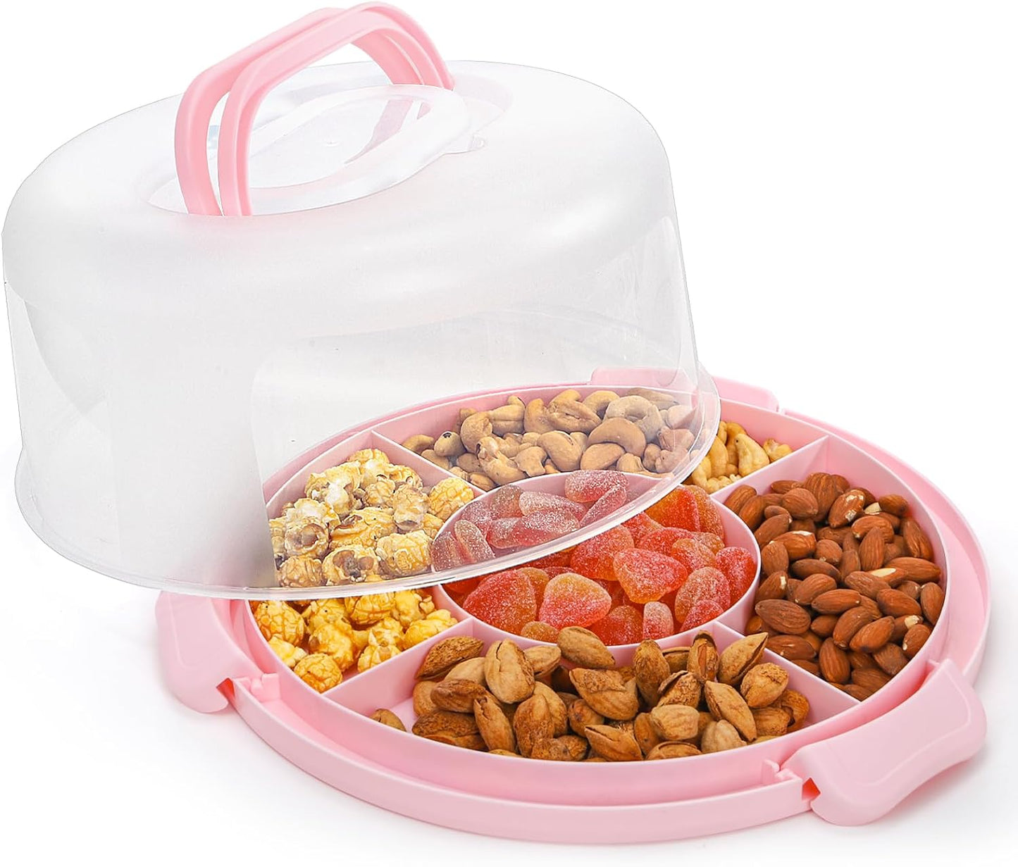 Coloch Cake Carrier with Lid and Handle, 3 in 1 Multipurpose Cupcake Holder for 10 In Cake, Portable Dessert Container for 11 Cupcake Plastic Devil Eggs Holder for Cupcake, Muffins, Eggs, Snack, Fruit