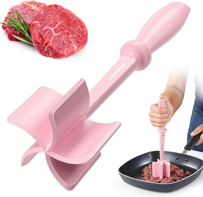 Meat Chopper for Hamburger, CLUEAPOP Premium Heat Resistant Masher and Smasher for Ground Beef, Nylon Ground Beef Chopper Tool and Meat Fork, Non Stick