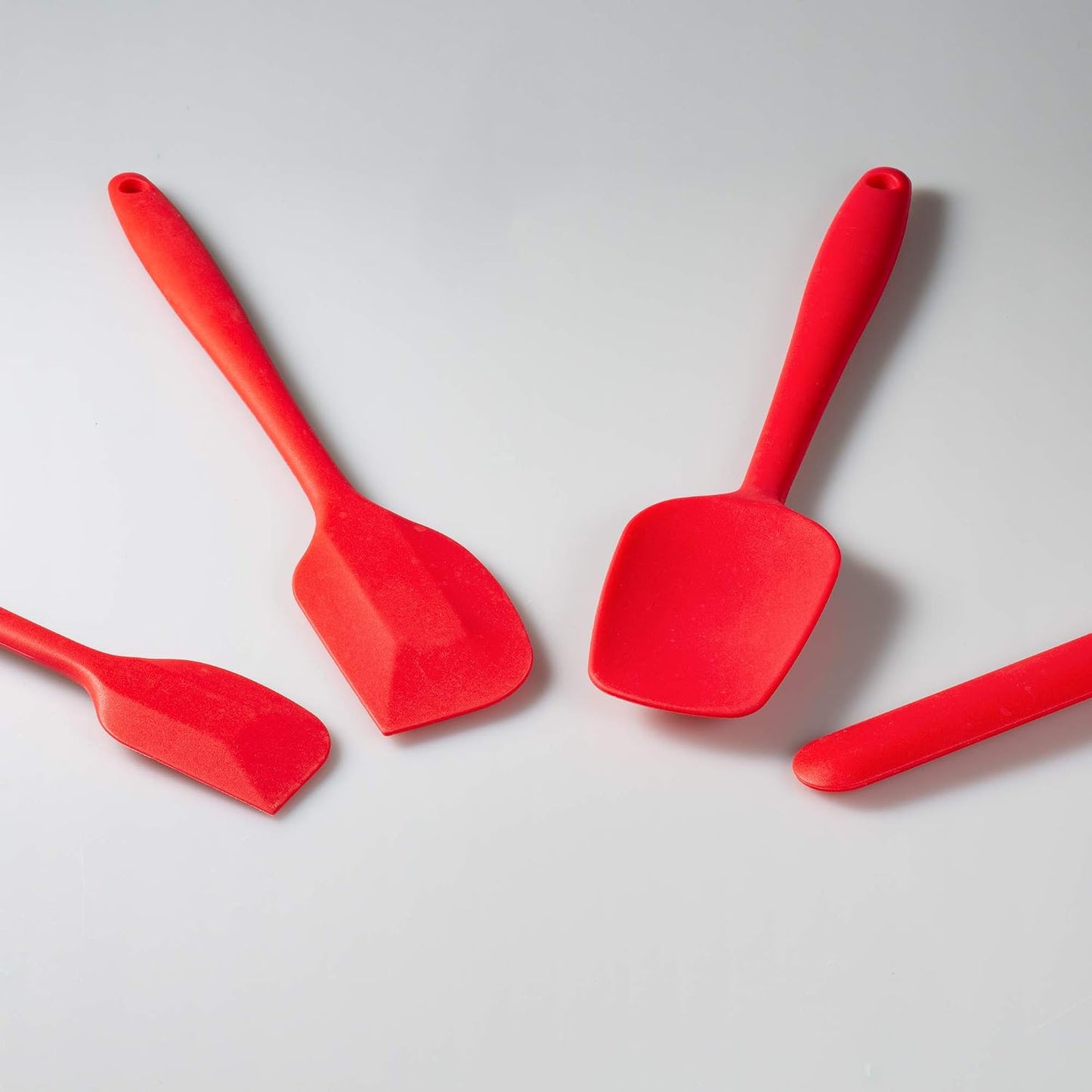 4 Piece Silicone Spatula Set, Flexible Heat Resistant Non-scratch Baking Cooking Rubber Spatulas with Stainless Steel Core, Black