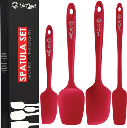 UpGood Silicone Spatula Set 600°F - High Heat Resistant Nonstick, Small and Large Kitchen Spatulas - Flexible BPA Free Professional Grade Cookware - Utensils for Cooking, Baking, Mixing(4 Pcs, Grey)