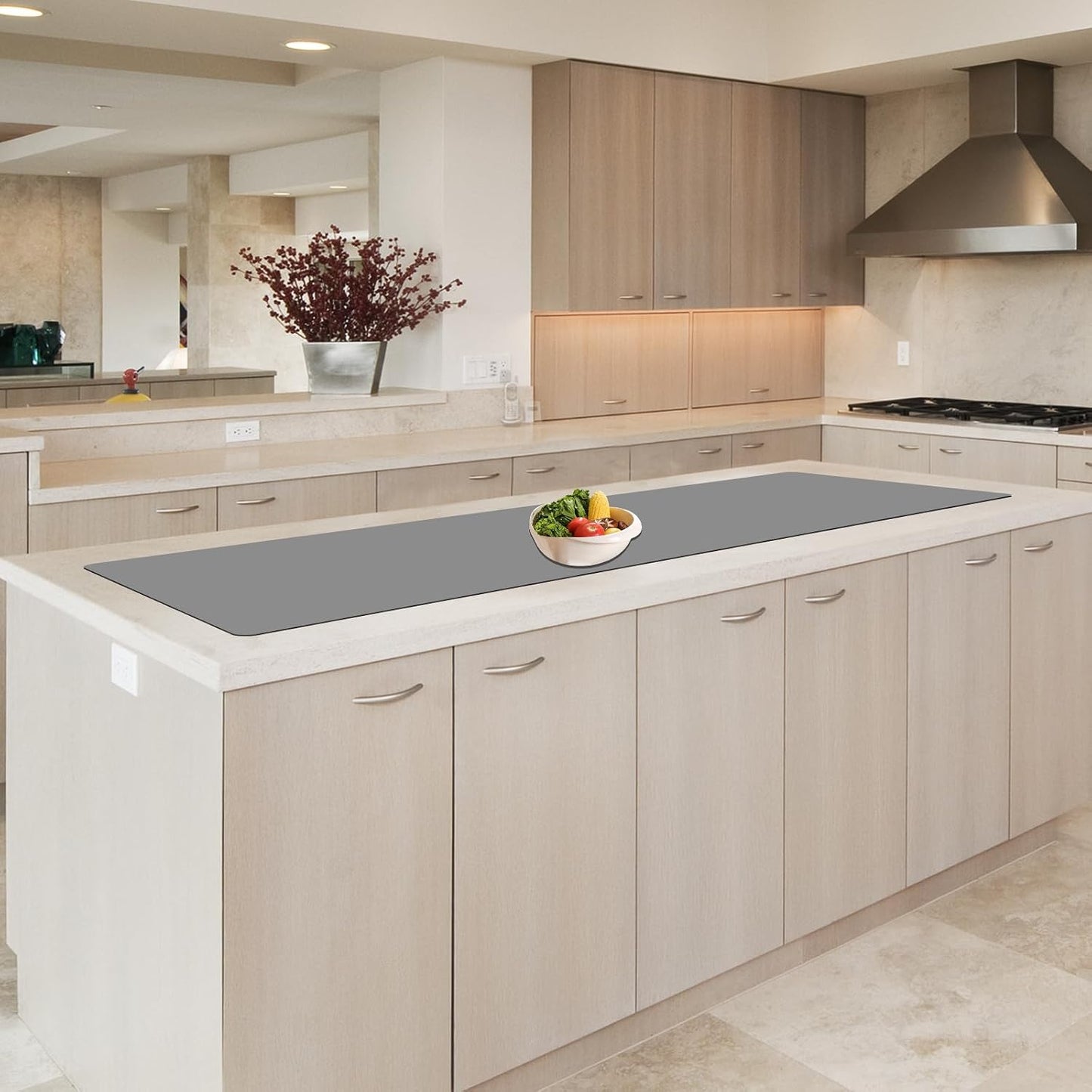 78.7"x23.6" Large Silicone Mat for Kitchen Counter, Heat Resistant Non-Slip Countertop Protector, Waterproof Silicone Craft Mat for Kitchen Island, Semitransparent