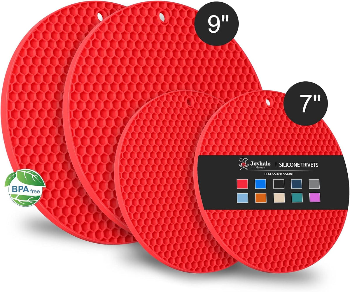 Joyhalo 4 Pack Trivets for Hot Dishes