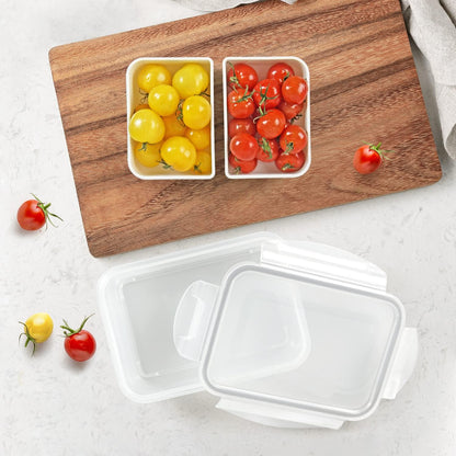 carrotez Food Storage Containers with 3 Removable Compartments, Food Prep Container with Airtight Lids, Portion Control Container, Microwave Safe, Reusable, 4.64 Cup (1100ml)