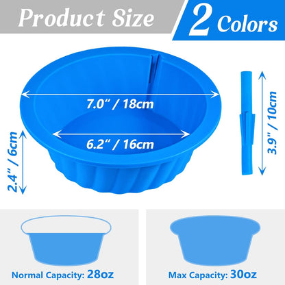 KOLUTI 6 Pack Silicone Bouillon Cups, 8oz Dessert Sauce Dipping Soup Prep Bowl, Small Ice Cream Creme Brulee Pudding Container, BPA Free, Oven, Microwave, Freezer and Dishwasher Safe