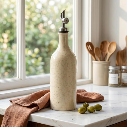 Olive Oil Dispenser Bottle for Kitchen, 23 Oz Large Ceramic Oil Dispenser