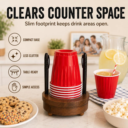 Party Cup Holder for 3-4" Cups - Hosting Essential to Prevent Mix-Ups & Reduce Waste - Sturdy Drink Organizer with Rubber Feet for Birthdays, BBQs, & Holiday Gatherings (Cups & Markers Not Included)