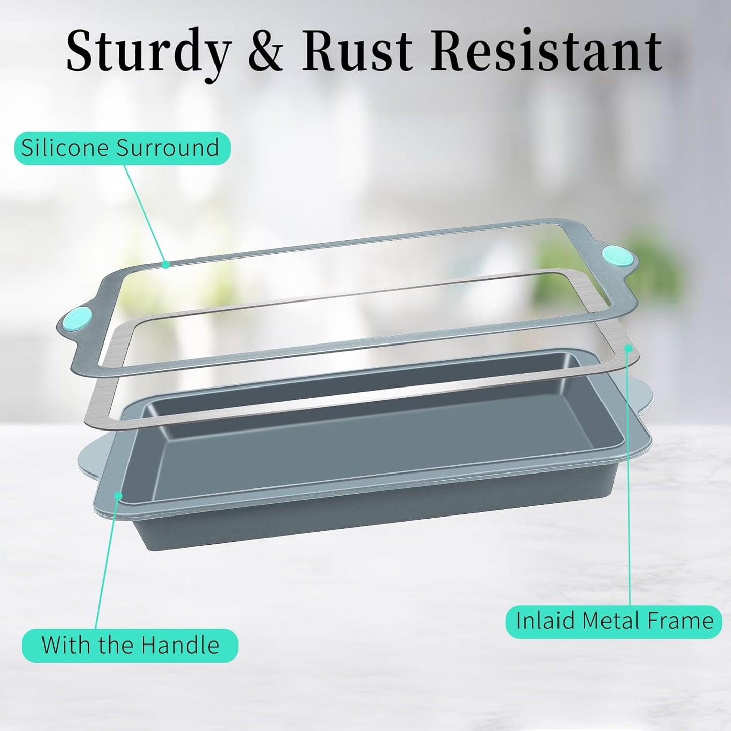 To encounter 2Pack Silicone Muffin Pan with Metal Frame, 12 Cup Regular Size Cupcake Pan, Non-Stick Baking Tray, Food Grade Baking Molds for Oven, Dishwasher Safe