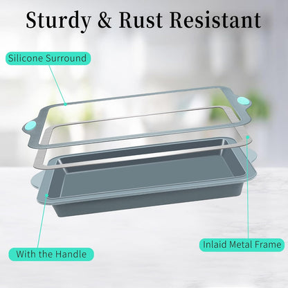 To encounter 2Pack Silicone Muffin Pan with Metal Frame, 12 Cup Regular Size Cupcake Pan, Non-Stick Baking Tray, Food Grade Baking Molds for Oven, Dishwasher Safe