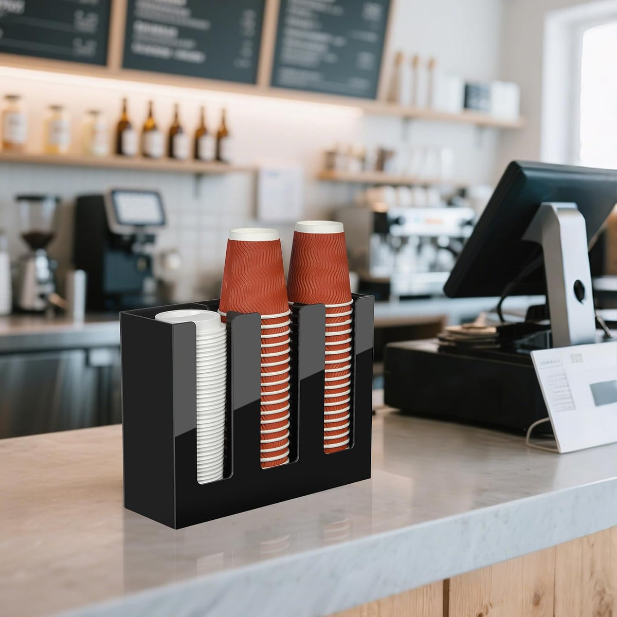 Coffee Cup Dispenser, Cup and Lid Organizer fits 5 to 16 oz Disposable Cups