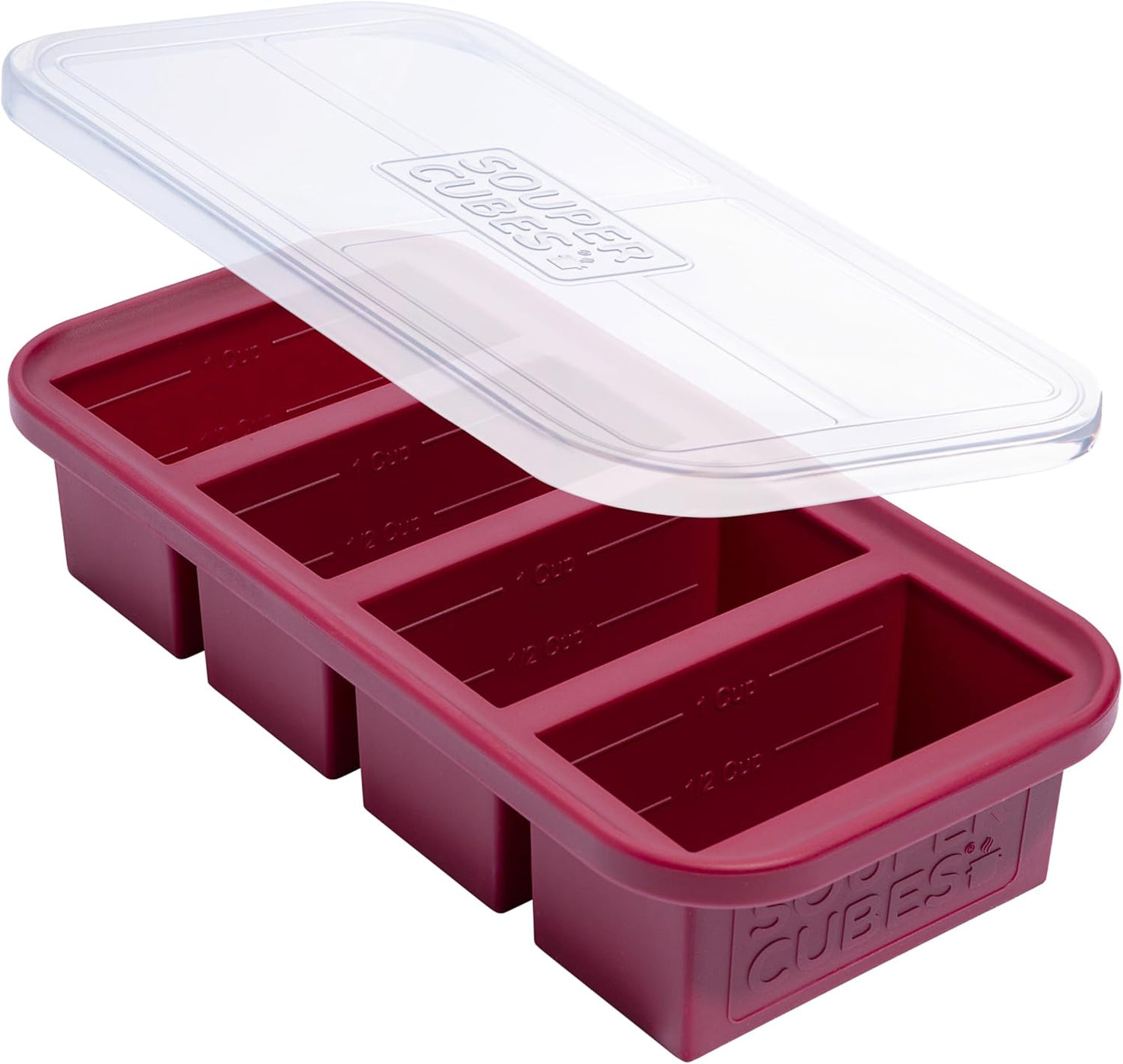 Souper Cubes 1 Cup Silicone Freezer Molds - Soup Cubes Perfect for Freezing Broth, Rice, Leftovers and More - Silicone Freezer Trays with Lids for Meal Prep - Aqua - 1-Pack