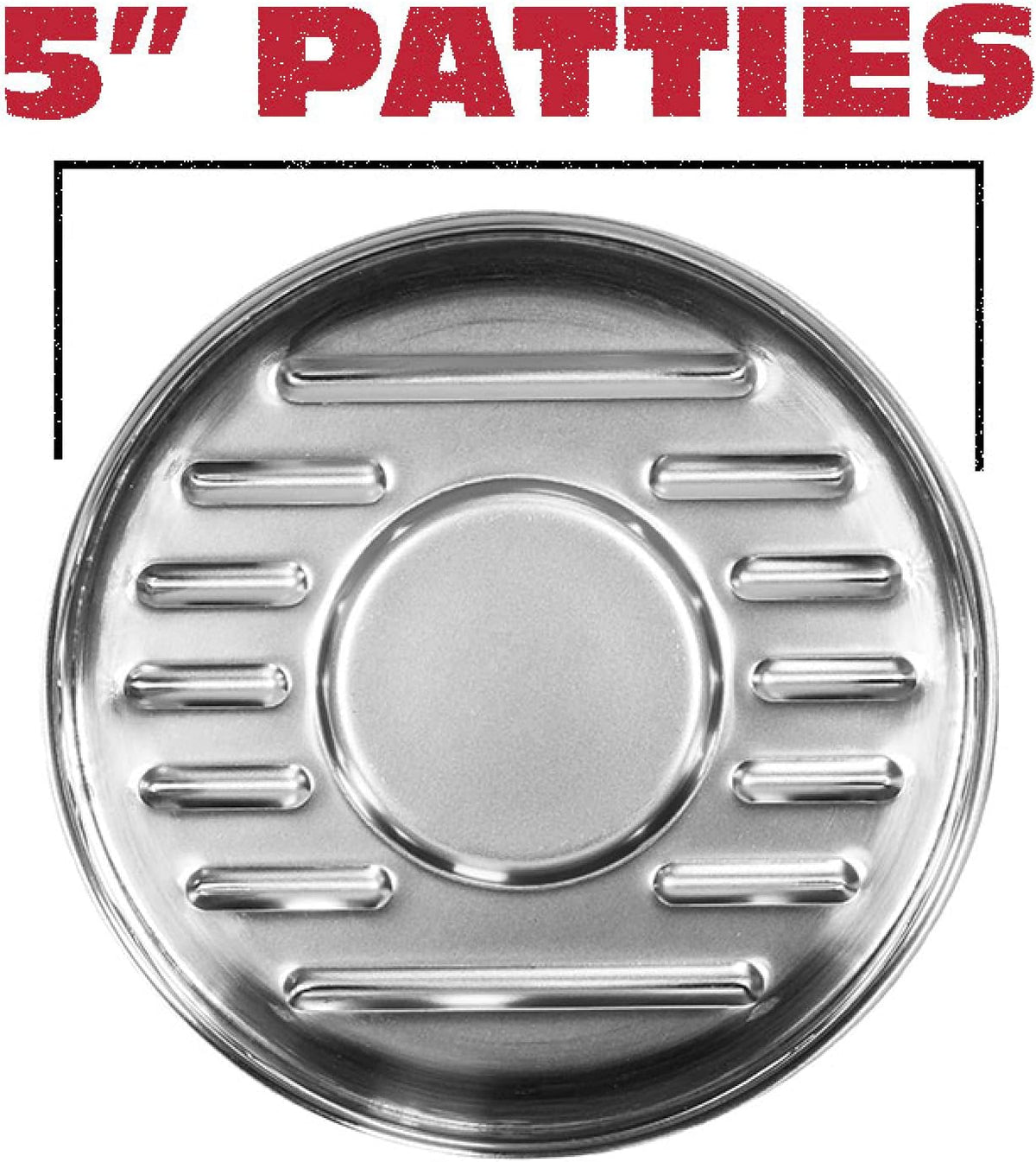 BBQ-Aid Porcelain Burger Press 5"- Round Burger Smasher for Grilling Evenly, Stuffed Burgers- Hamburger Press Patty Maker Perfect for Flat Top Griddle Grill Cooking, Stainless Steel Burger Press