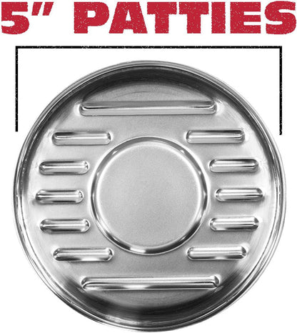 BBQ-Aid Porcelain Burger Press 5"- Round Burger Smasher for Grilling Evenly, Stuffed Burgers- Hamburger Press Patty Maker Perfect for Flat Top Griddle Grill Cooking, Stainless Steel Burger Press