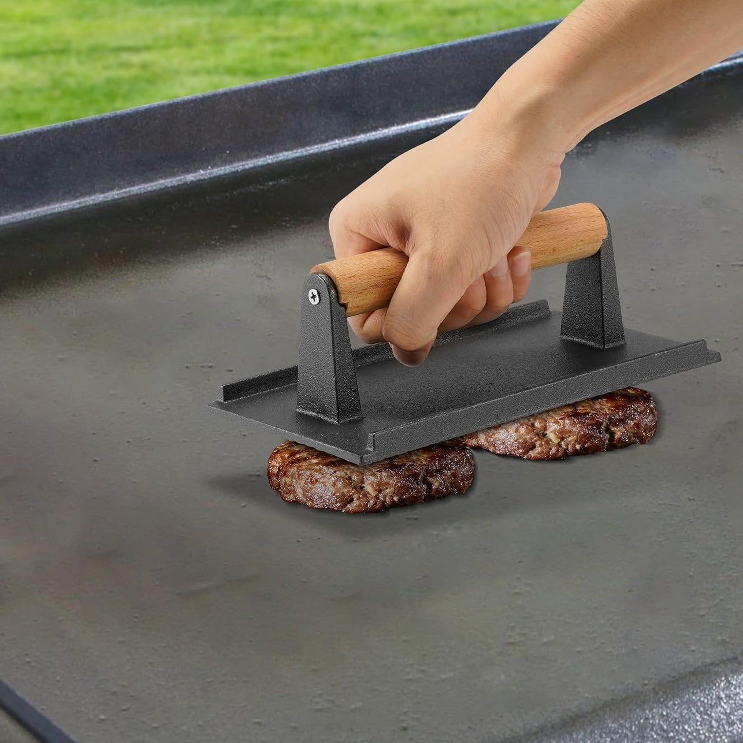 BBQ Accessories 12 Inch Round Stainless Steel Basting Cover - Cheese Melting Dome Round Cast Iron Grill Press Kit for Hamburger Bacon Steak, Best fits for Blackstone Camp Chef Flat Top Griddle Grill