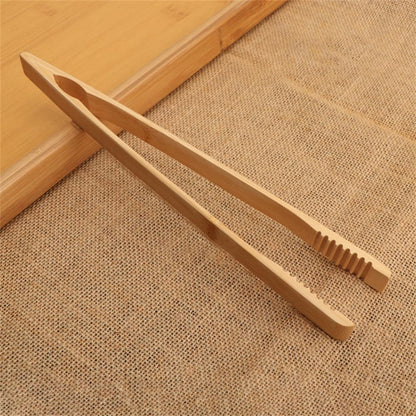 1 Pieces Bamboo Toast Tongs, 9.8 Inches Long Wood Toaster Tongs with Anti-slip Design, Tongs for Cooking with Cooking Oil Coating, Eco-friendly (9.8 Inches)