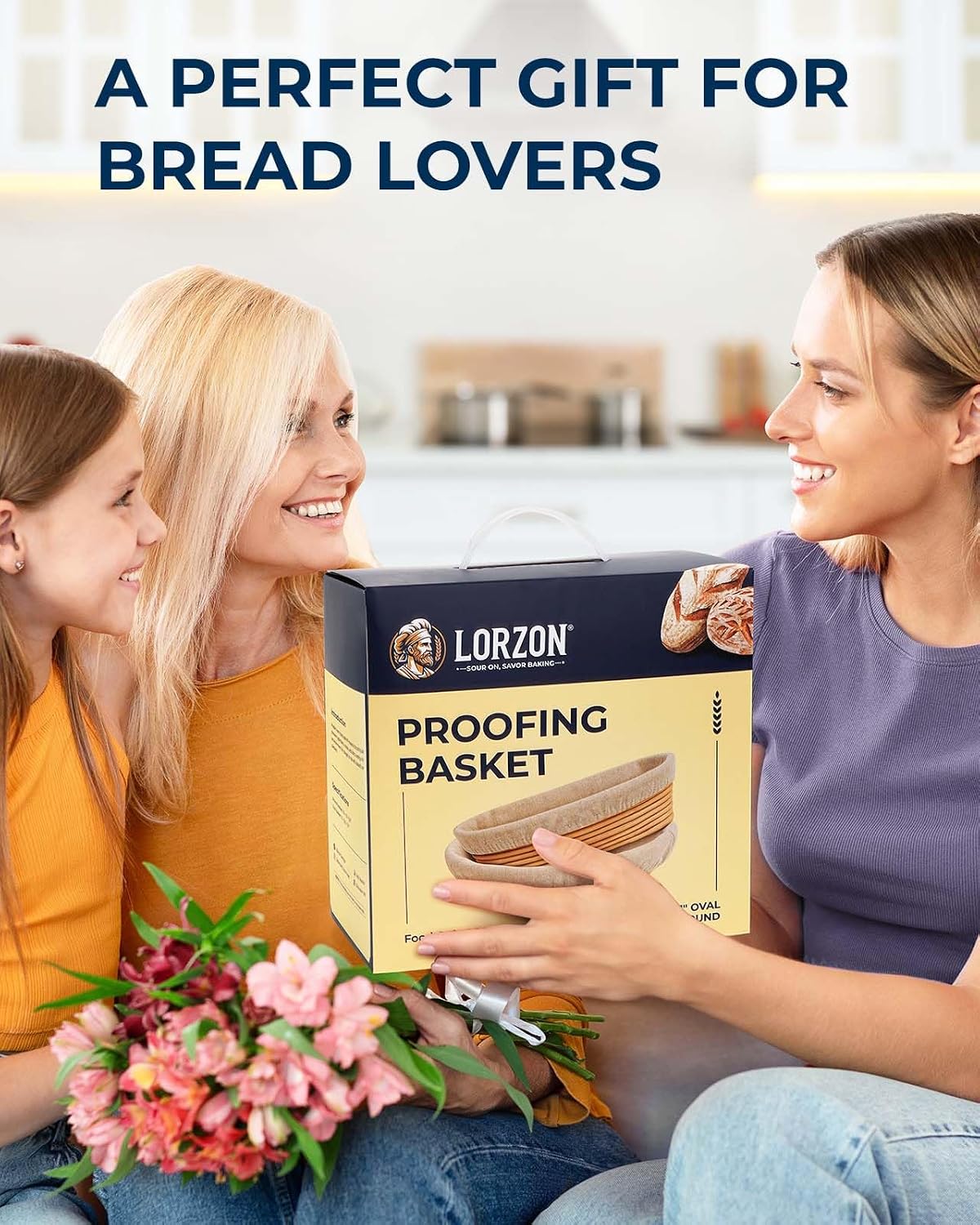 Banneton Proofing Basket Set, Sourdough Bread Baking Supplies (Plastic)